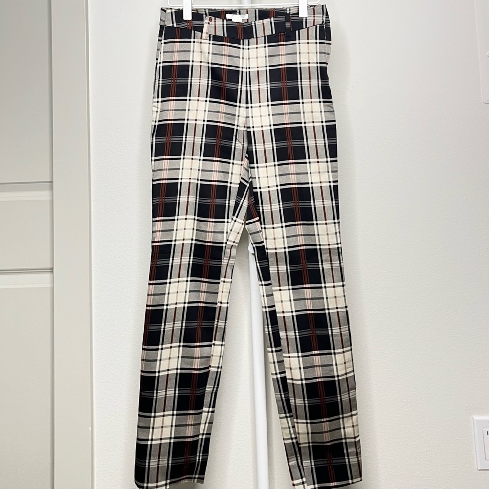 H&M Plaid Straight Leg Trousers